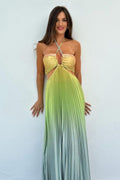 Belle Gradient Pleated Maxi Dress