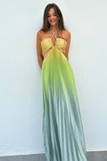 Belle Gradient Pleated Maxi Dress