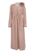 Bertha Flower V Neck Midi Dress