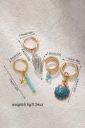 Shell Starfish Drop Earrings Four Piece Set