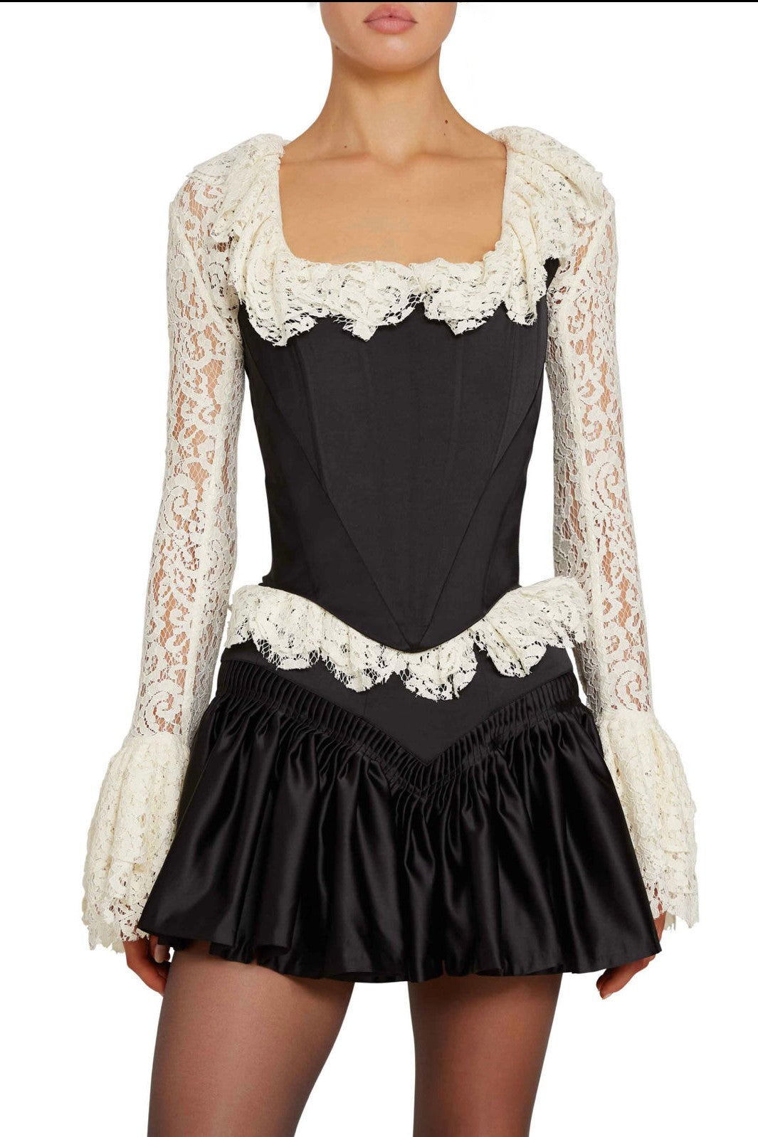Mona Square Neck Velvet Corset Set