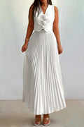 Madeline Rosette Pleated Skirt Set