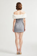 Griselda Faux Fur Off Shoulder Mini Dress