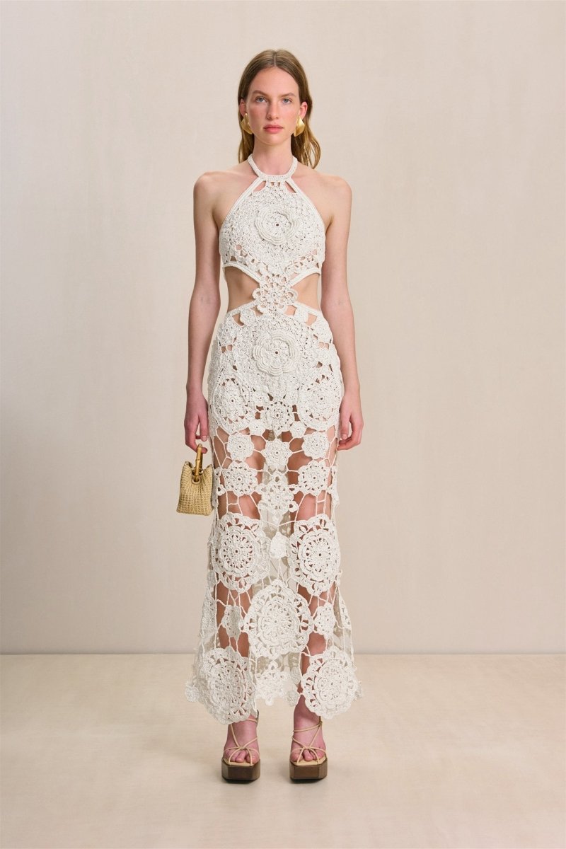 Camille Halterneck Cut-out Knit Maxi Dress