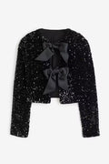 Cara Bow-tie Sequins Crop Top