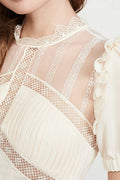 Janet Lace Detail Tiered Midi Dress
