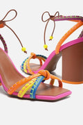 Ciara Block Heel Knot Strap Sandals