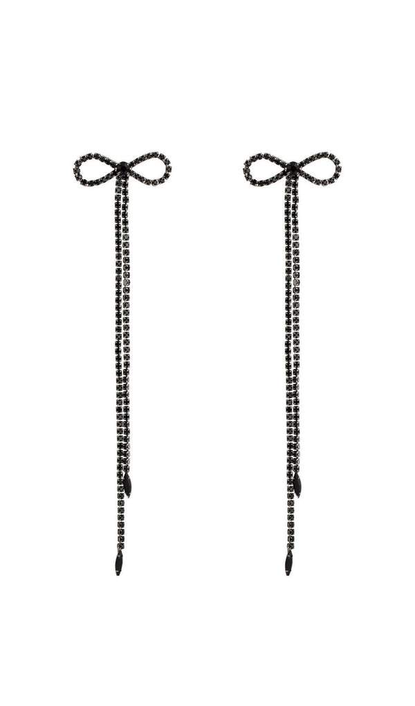Diamante Bowknot Tassel Earrings
