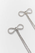 Diamante Bowknot Tassel Earrings