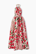 Julia Floral Print Halter Neck Maxi Dress