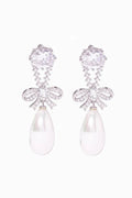 Bow Drop Pearl Earrings
