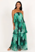 Elsie Printed Layered Strapless Maxi Dress