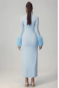 Elvira Long Sleeves Turtleneck Maxi Dress