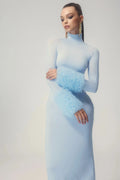Elvira Long Sleeves Turtleneck Maxi Dress