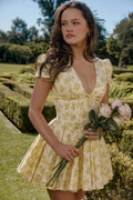 Emily Floral V-neck Corset Mini Dress