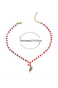 Enamelled Candy Cane Beaded Necklace