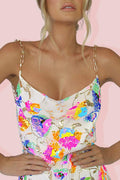 Fanny Embroidered Sequins Backless Mini Dress
