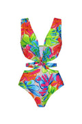 Frica Printed Cut-out Ruffle Two-pieces Swimset