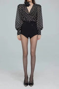 Gilda Polka Dot Long Sleeve Blouse