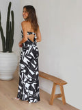 Ginny Printed Strapless Trumpet Maxi Slip Dress