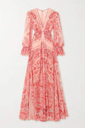 Gloria Paisley Printed Ruffled Maxi Dress