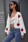 Hanna Strawberry Knit Sweater Cardigan