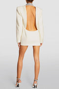 Hedy Diamante V-neck Backless Blazer Dress