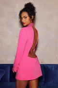 Hedy Diamante V-neck Backless Blazer Dress