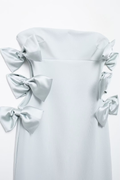 Strapless Bow Hollow Mini Dress