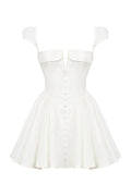 Evelyn Sweetheart Pleated Mini Dress