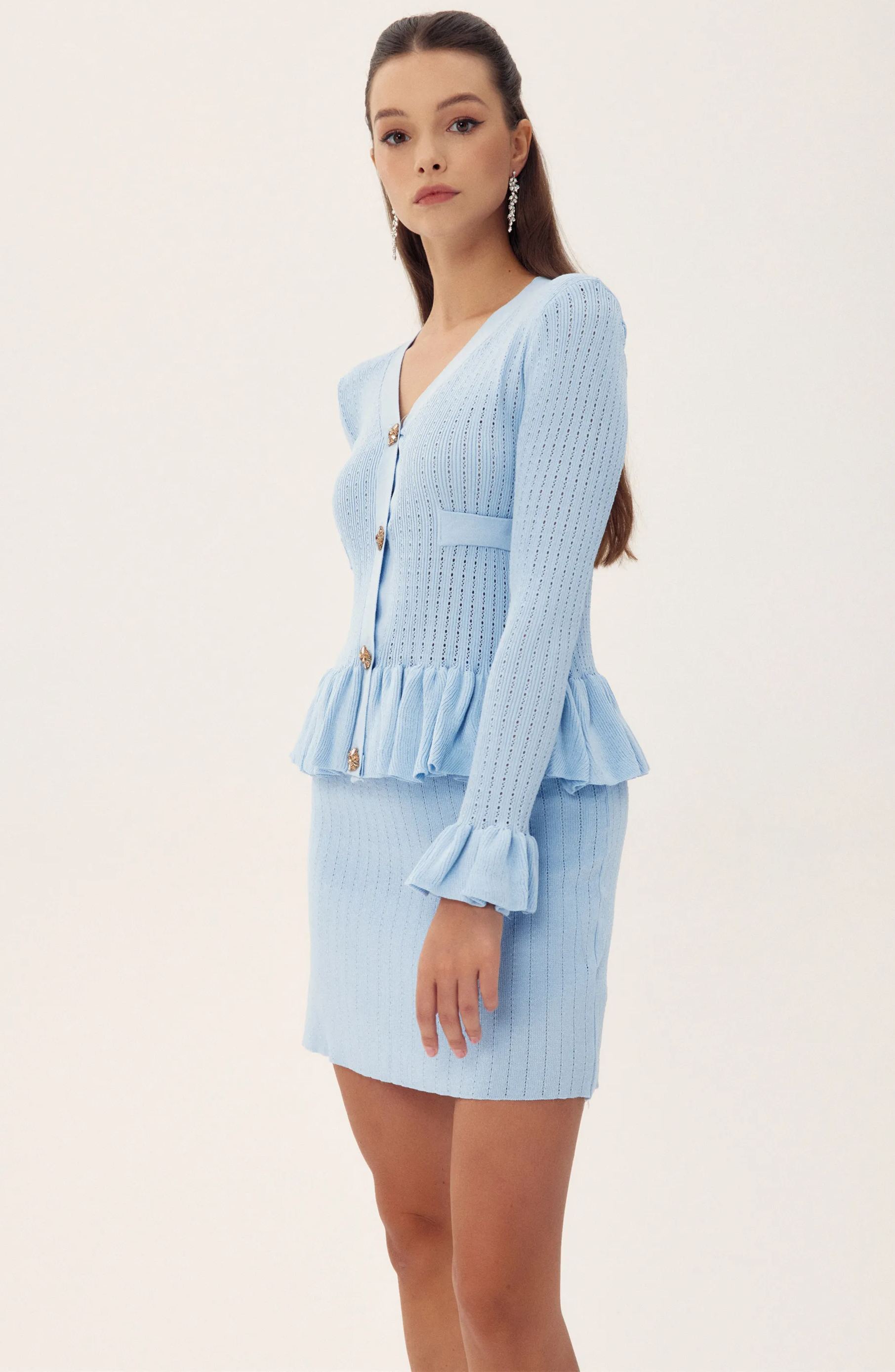 Viola V-neck Ruffle Knit Set