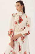 Anne Floral Printed Belted Maxi Skirt Set