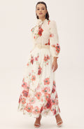 Anne Floral Printed Belted Maxi Skirt Set