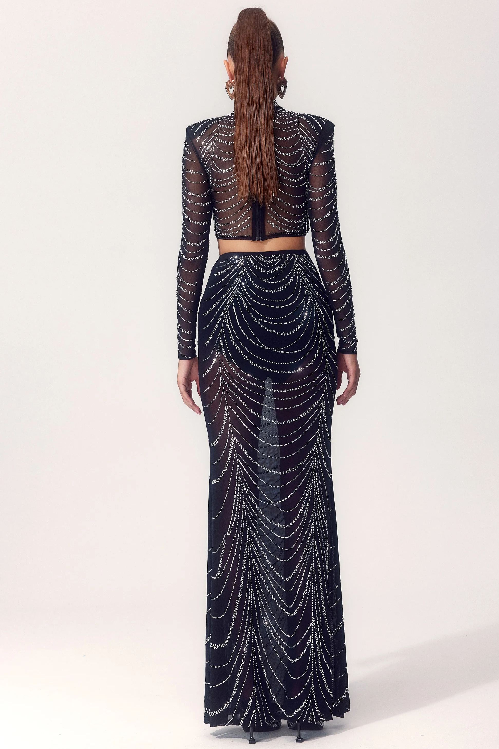 Selena Embellished Diamond Mesh Set