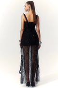 Harriet Sweetheart Ruffle Mesh Maxi Dress