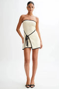 Joanna Strapless Asymmetrical Knit Mini Dress