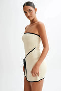 Joanna Strapless Asymmetrical Knit Mini Dress