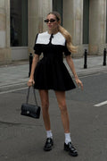 Chloe Doll Collar Puff Sleeve Mini Dress