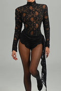 Bonnie High Neck Embroidered Lace Bodysuit