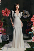 Lesley Bow Tie Puff Sleeve Maxi Dress
