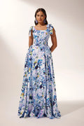 Kacey Hydrangea Printed Strap Maxi Dress