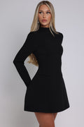Molly Open Back Long Sleeve Mini Dress