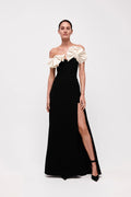 Elsa Strapless Pleated Midi Split Dress