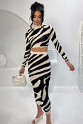Lena Zebra Print Knit Set