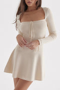 Lillian Square-neck Knit Mini Dress
