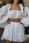Lola Textured Chiffon Three-pieces Set