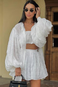 Lola Textured Chiffon Three-pieces Set