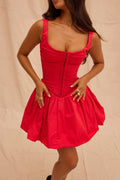 Sleeveless Bustier Pleated Mini Dress