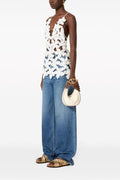 Lorraine Floral Applique V-neck Top