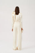 Lorraine Flower Satin Flowy Blouse